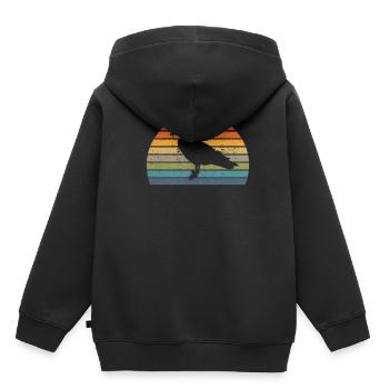 Goéland oiseau hirondelle mer Douce Vintage Retro - Sweat Premium à capuche enfant bio - noir - Dos - AI Model Kid Male (0cm)