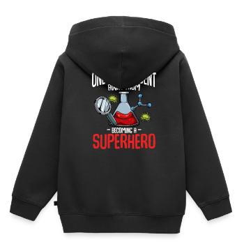 chimiste - Sweat Premium à capuche enfant bio - noir - Dos - AI Model Kid Male (0cm)