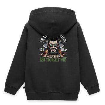 lumberjack - Kids Premium Organic Hoodie - black - Back - AI Model Kid Male (0cm)