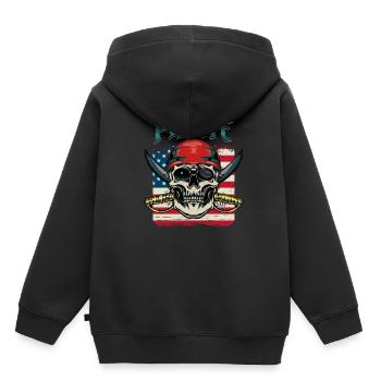 pirate - Sweat Premium à capuche enfant bio - noir - Dos - AI Model Kid Male (0cm)