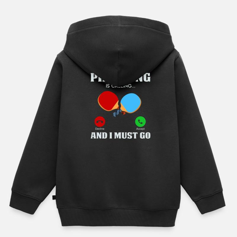 Ping-pong - Sweat Premium à capuche enfant bio - noir