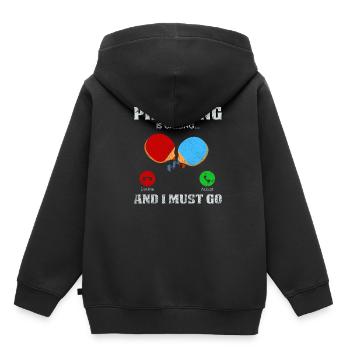 Pingpong Lustige Sprüche Tischtennis Geschenkidee - Kinder Premium Organic Hoodie - Schwarz - Hinten - AI Model Kid Male (0cm)