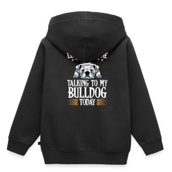 Bouledogue - Sweat Premium à capuche enfant bio - noir - Dos - AI Model Kid Male (0cm)