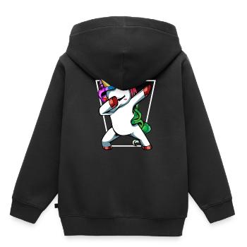 Dabbing Dab Licorne Mignon créature fabuleuse cadeau - Sweat Premium à capuche enfant bio - noir - Dos - AI Model Kid Male (0cm)