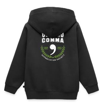 Oxford Comma Appreciation Society Grammar Police - Kinder Premium Organic Hoodie - Schwarz - Hinten - AI Model Kid Male (0cm)