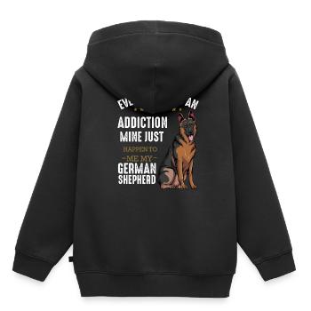 German shepherd - Kids Premium Organic Hoodie - black - Back - AI Model Kid Male (0cm)