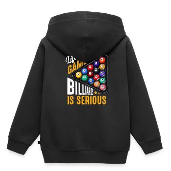 La vie est un jeu Le billard est un cadeau sérieux - Sweat Premium à capuche enfant bio - noir - Dos - AI Model Kid Male (0cm)