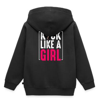 Kickboxing - Kinder Premium Organic Hoodie - Schwarz - Hinten - AI Model Kid Male (0cm)