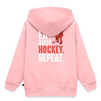 hockey - Sweat Premium à capuche enfant bio - rose - Dos - AI Model Kid Female (0cm)