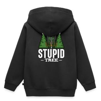 Frisbee - Kinder Premium Organic Hoodie - Schwarz - Hinten - AI Model Kid Male (0cm)