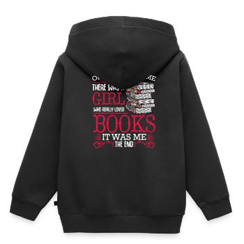 Lire des livres - Sweat Premium à capuche enfant bio - noir - Dos - AI Model Kid Male (0cm)