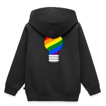 Gay Pride - Sweat Premium à capuche enfant bio - noir - Dos - AI Model Kid Male (0cm)
