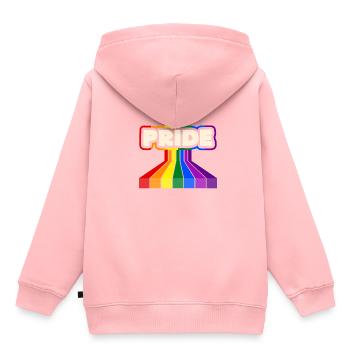 Gay Pride - Sweat Premium à capuche enfant bio - rose - Dos - AI Model Kid Female (0cm)