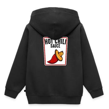 Spicy Hot Chili Sauce - Scharfe Chilischote - Kinder Premium Organic Hoodie - Schwarz - Hinten - AI Model Kid Male (0cm)