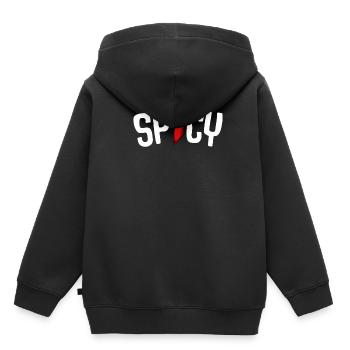 Spicy Chili Schriftzug Scharfe Chilischote - Kinder Premium Organic Hoodie - Schwarz - Hinten - AI Model Kid Male (0cm)