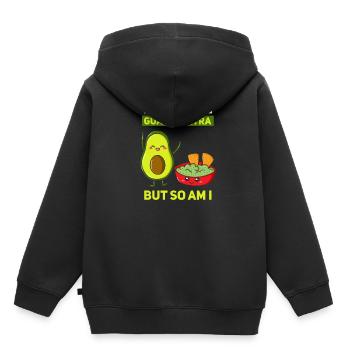 Guacamole Guac Avocado Dip Vegan - Kinder Premium Organic Hoodie - Schwarz - Hinten - AI Model Kid Male (0cm)