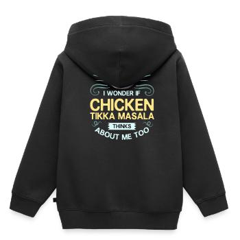 Chicken tikka masala CTM Nourriture indienne Curry - Sweat Premium à capuche enfant bio - noir - Dos - AI Model Kid Male (0cm)