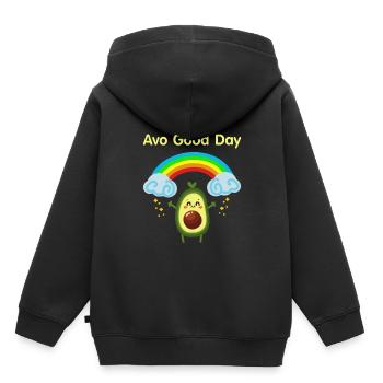Avocado Good Day - süßes vegan Avocado Geschenk - Kinder Premium Organic Hoodie - Schwarz - Hinten - AI Model Kid Male (0cm)