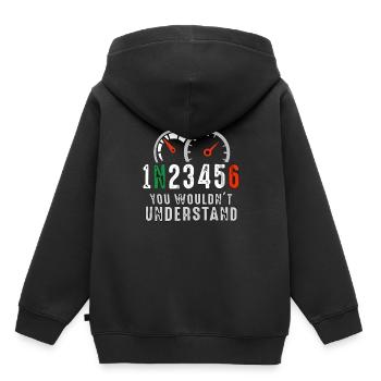 Bike Motor - Kinder Premium Organic Hoodie - Schwarz - Hinten - AI Model Kid Male (0cm)