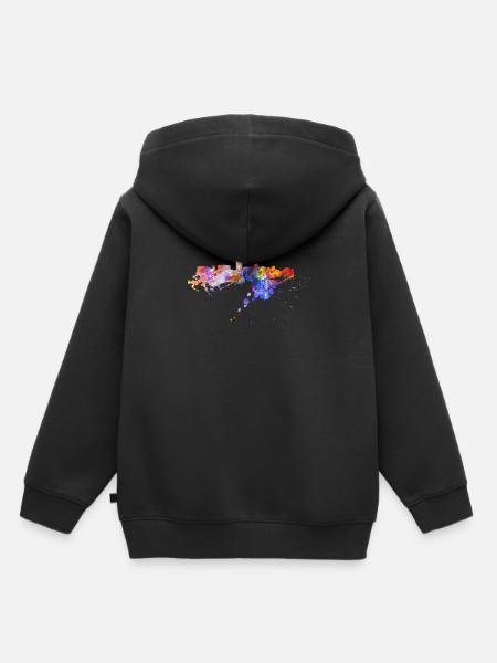 Leipzig Sachsen Messestadt Deutschland Skyline - Kinder Premium Organic Hoodie - Schwarz