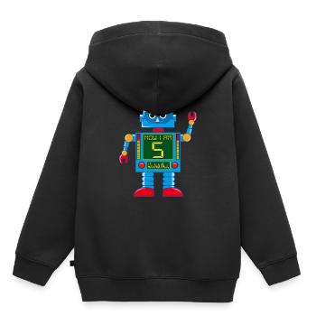 Roboter 5 Jahre 5. Geburtstag - Kinder Premium Organic Hoodie - Schwarz - Hinten - AI Model Kid Male (0cm)