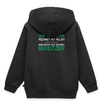 Der Computer rechnet mit allem - Kinder Premium Organic Hoodie - Schwarz - Hinten - AI Model Kid Male (0cm)