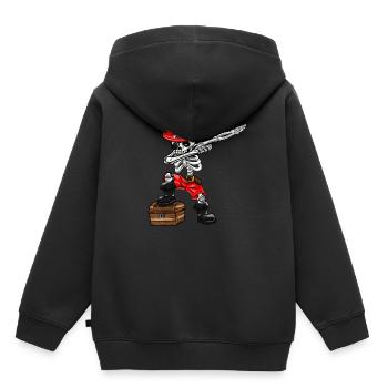 Déguisement de costume de garçon de pirate squelette - Sweat Premium à capuche enfant bio - noir - Dos - AI Model Kid Male (0cm)