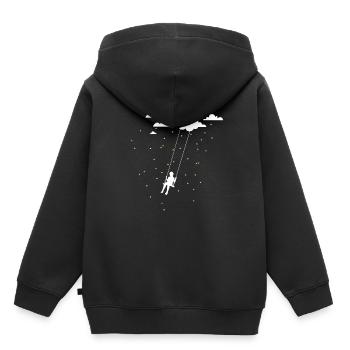 Schaukel Himmel Sterne - Kinder Premium Organic Hoodie - Schwarz - Hinten - AI Model Kid Male (0cm)