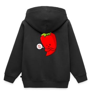Chili - Kinder Premium Organic Hoodie - Schwarz - Hinten - AI Model Kid Male (0cm)