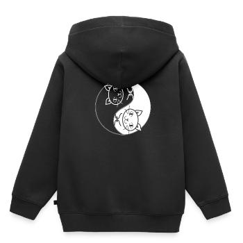 Yin Yang - Sweat Premium à capuche enfant bio - noir - Dos - AI Model Kid Male (0cm)