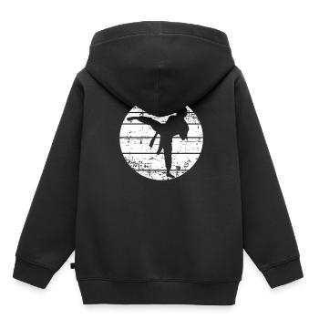 Kampfsport - Kinder Premium Organic Hoodie - Schwarz - Hinten - AI Model Kid Male (0cm)