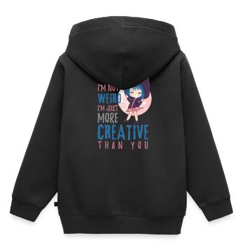 Anime Chibi Kreativ - Kinder Premium Organic Hoodie - Schwarz - Hinten - AI Model Kid Male (0cm)