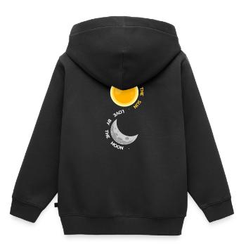 Soleil et lune - Sweat Premium à capuche enfant bio - noir - Dos - AI Model Kid Male (0cm)