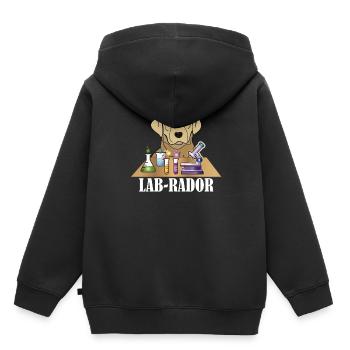 Jeu de mots Labrador - Sweat Premium à capuche enfant bio - noir - Dos - AI Model Kid Male (0cm)