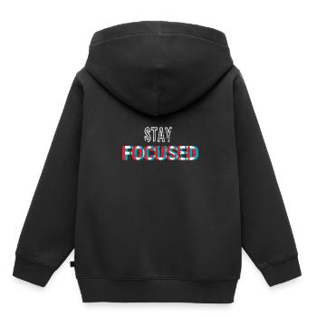 Restez concentré - Sweat Premium à capuche enfant bio - noir - Dos - AI Model Kid Male (0cm)