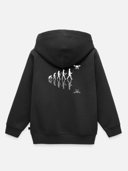 Drone Evolution - Kinder Premium Organic Hoodie - Schwarz