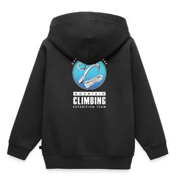 Mountaineer expedition - Kids Premium Organic Hoodie - black - Back - AI Model Kid Male (0cm)