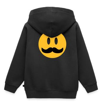 funny emoji with mustache - Kids Premium Organic Hoodie - black - Back - AI Model Kid Male (0cm)