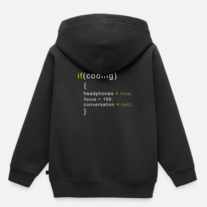 Coder coding - Kids Premium Organic Hoodie - black