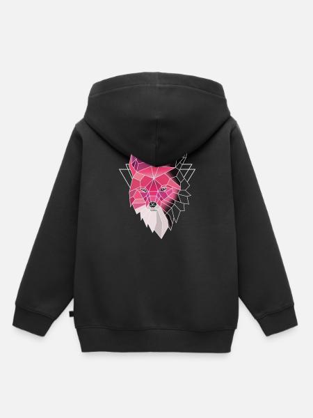 Pinker Fuchs - Kinder Premium Organic Hoodie - Schwarz