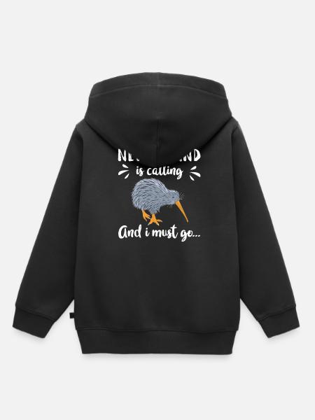 Neuseeland Kiwi - Kinder Premium Organic Hoodie - Schwarz