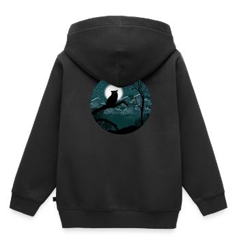 Night owl starry sky - Kids Premium Organic Hoodie - black - Back - AI Model Kid Male (0cm)
