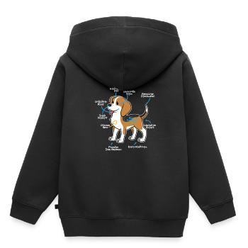 Anatomie Eines Beagle - Kinder Premium Organic Hoodie - Schwarz - Hinten - AI Model Kid Male (0cm)