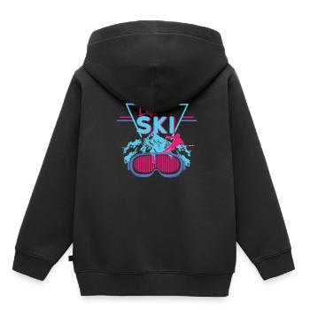 Retro ski ski area - Kids Premium Organic Hoodie - black - Back - AI Model Kid Male (0cm)