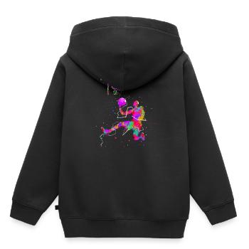 Panier de basket - Sweat Premium à capuche enfant bio - noir - Dos - AI Model Kid Male (0cm)