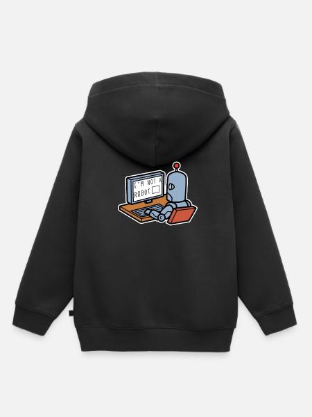 Ich Bin Kein Roboter - Kinder Premium Organic Hoodie - Schwarz