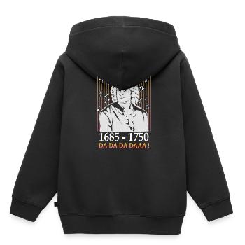 Johann Sebastian Bach - Kinder Premium Organic Hoodie - Schwarz - Hinten - AI Model Kid Male (0cm)