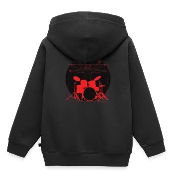 Da Vinci Schlagzeuger - Kinder Premium Organic Hoodie - Schwarz - Hinten - AI Model Kid Male (0cm)