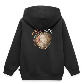 Pièce de la grotte de Platon - Sweat Premium à capuche enfant bio - noir - Dos - AI Model Kid Male (0cm)