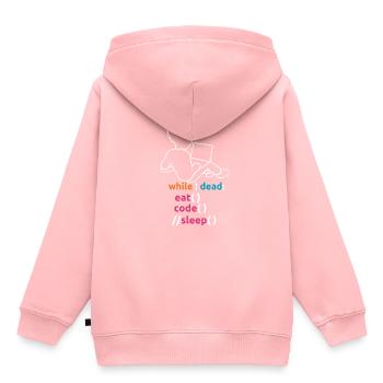 Codeurs Informatique - Sweat Premium à capuche enfant bio - rose - Dos - AI Model Kid Female (0cm)